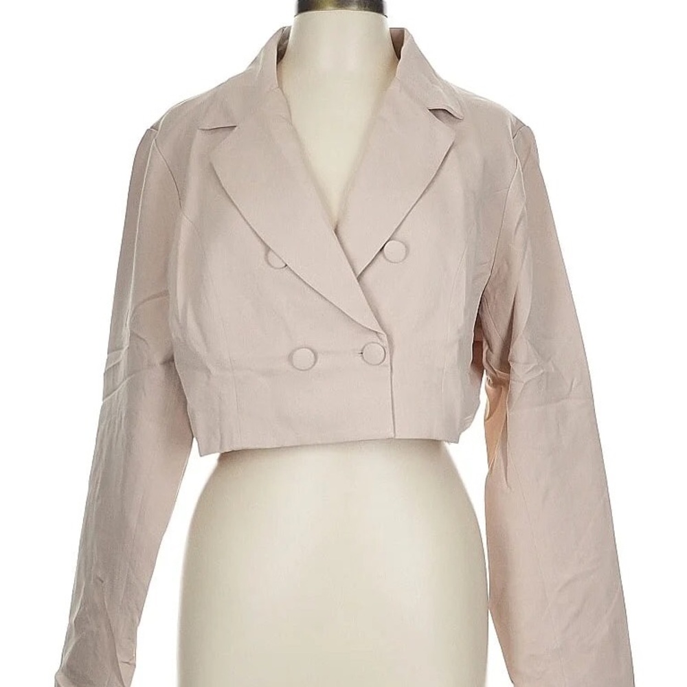 Beige Double-Breasted Jacket S/M